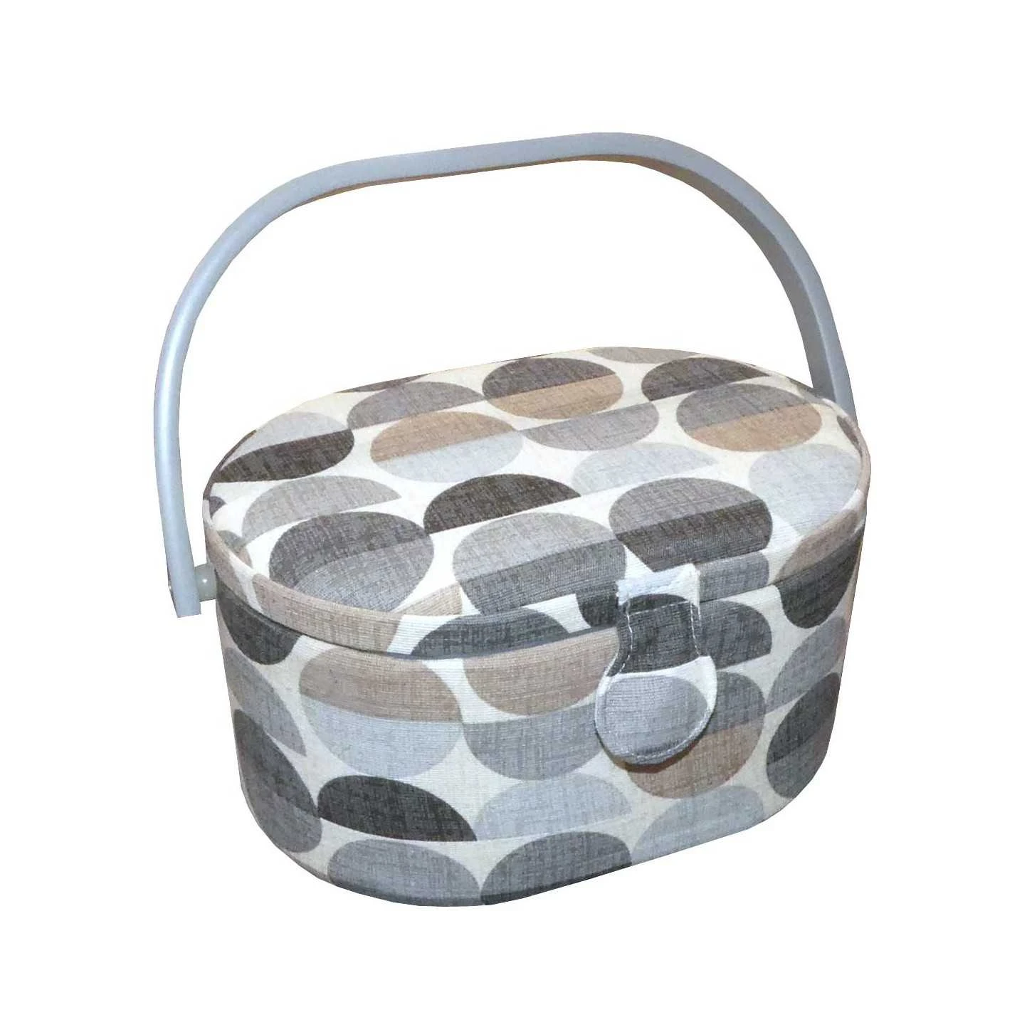 Costurero Estampado Lunares Grandes Gris. 24x16x13cm 3 Costurero Estampado Lunares Grandes Gris. 24x16x13cm