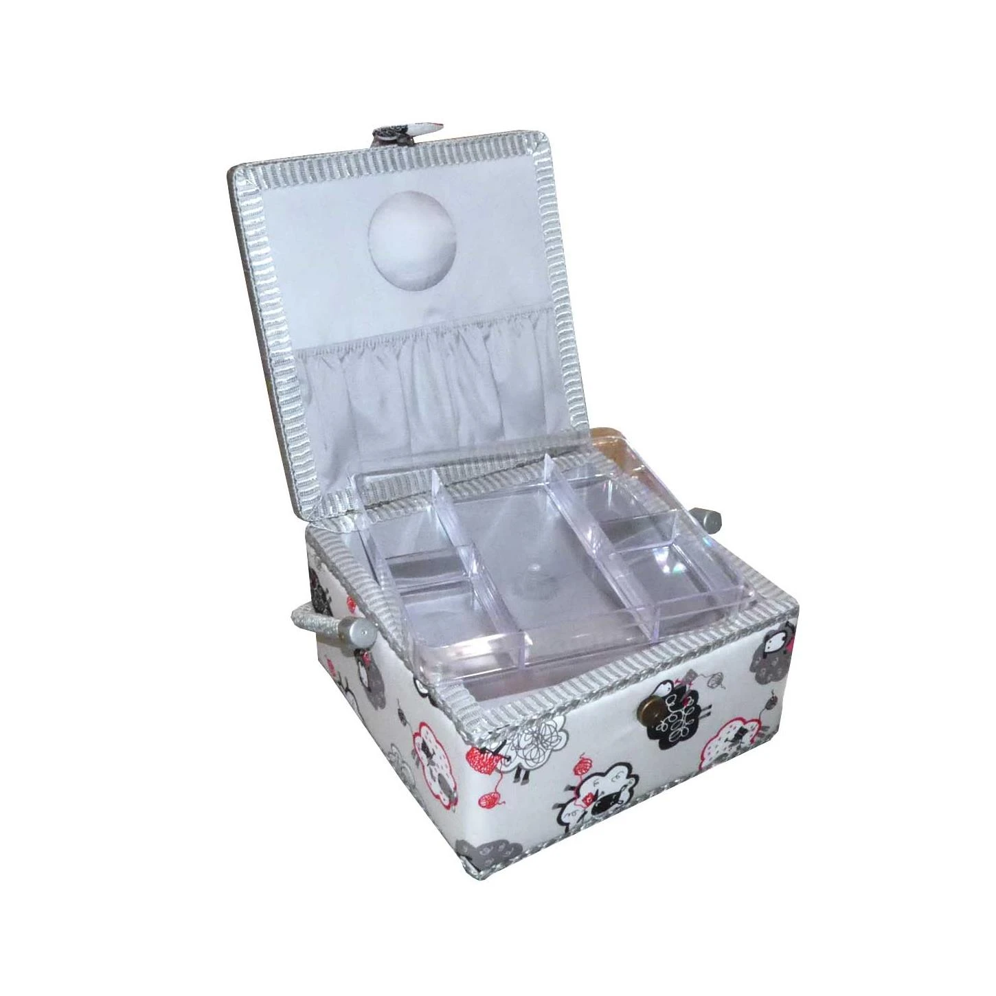 Costurero Estampado Ovejas Tejedoras. 23x23x13cm 4 Costurero Estampado Ovejas Tejedoras. 23x23x13cm - Imagen 2