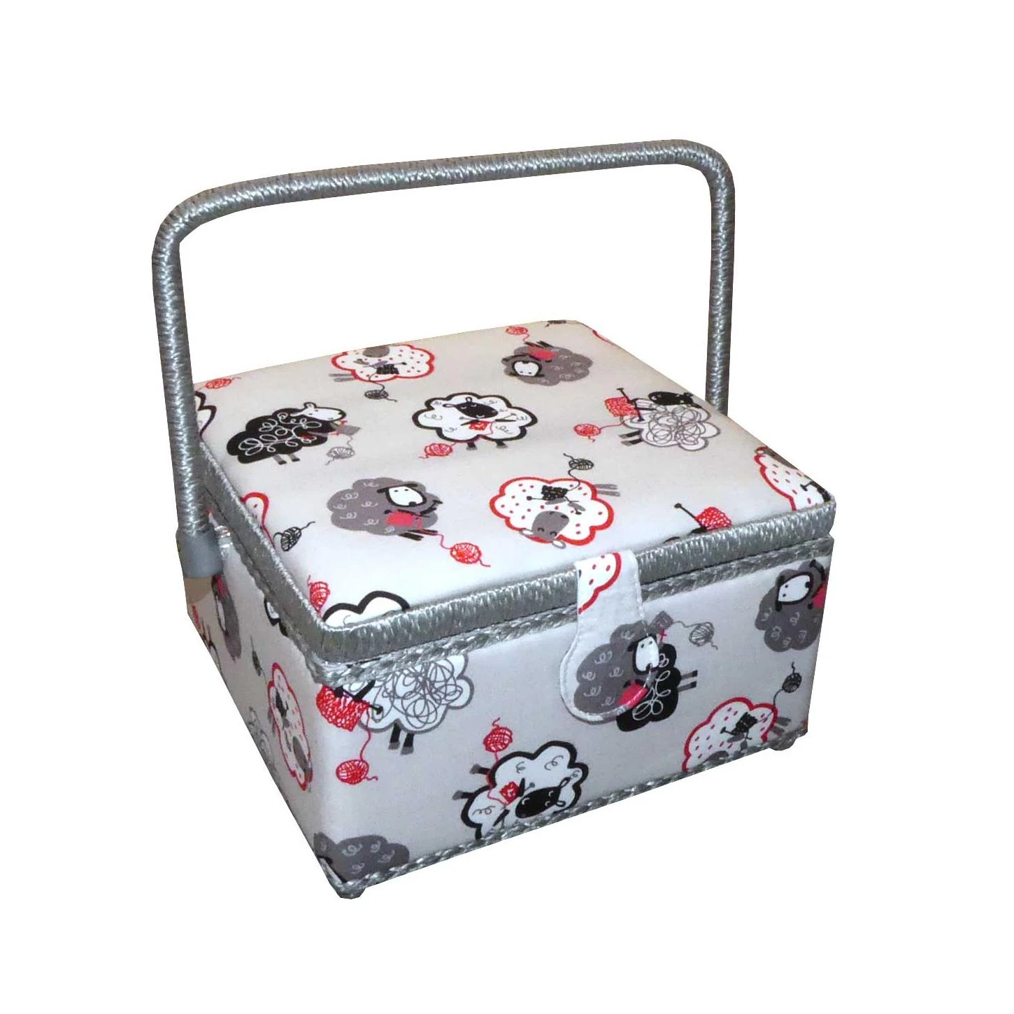 Costurero Estampado Ovejas Tejedoras. 23x23x13cm 3 Costurero Estampado Ovejas Tejedoras. 23x23x13cm