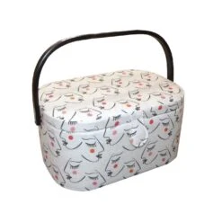 Costurero Estampado Perfil Caras Mujer. 31x21x16cm