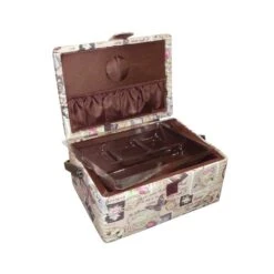 Costurero Estampado Postales Retro. 25x18x13m -Merceria Botton costurero estampado postales retro 25x18x13m 1