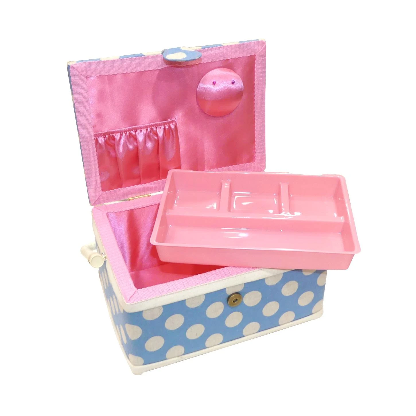 Costurero Lunares Marfil Y Azul. 26x19x15cm 4 Costurero Lunares Marfil Y Azul. 26x19x15cm - Imagen 2