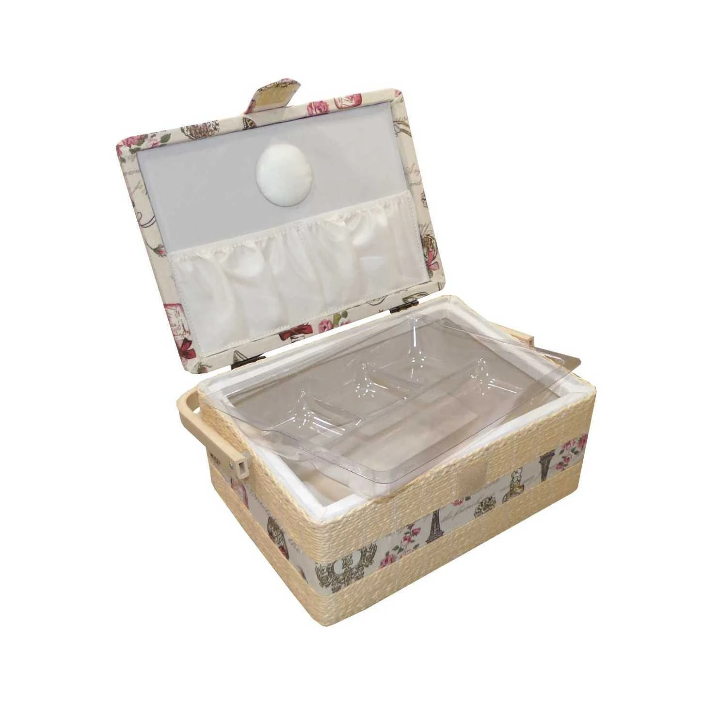 Costurero Mimbre Estampado París. 26x19x12cm 4 Costurero Mimbre Estampado París. 26x19x12cm - Imagen 2