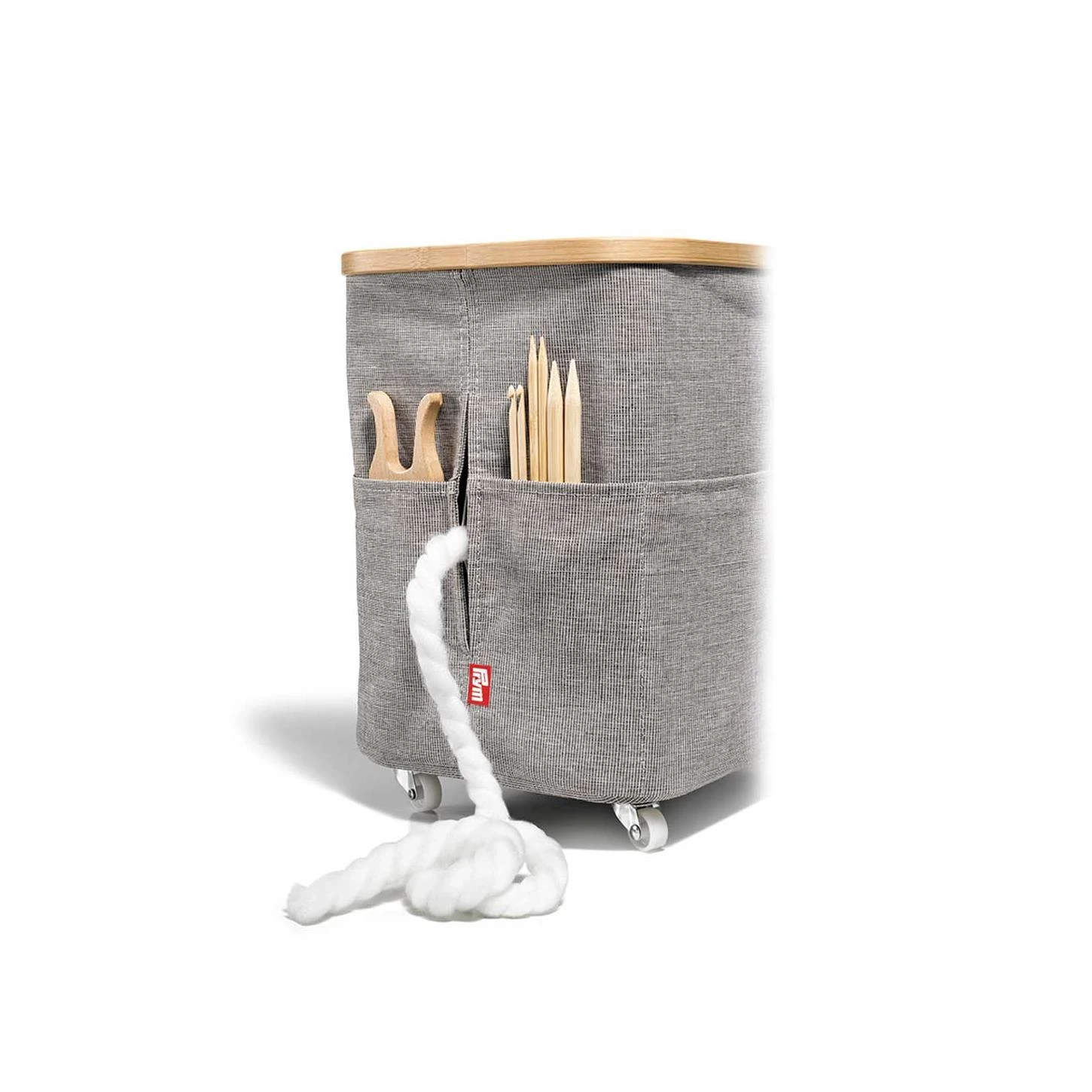 Costurero Plegable Ruedas Madera Bambú 38x26x37cm. Prym 5 Costurero Plegable Ruedas Madera Bambú 38x26x37cm. Prym - Imagen 3