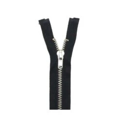 Cremallera Nº4 65cm Con Separador Metálica Y Diente Plata