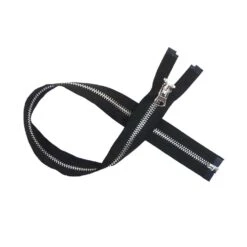 Cremallera Nº8 Con Separador Metálica Plata. Negro