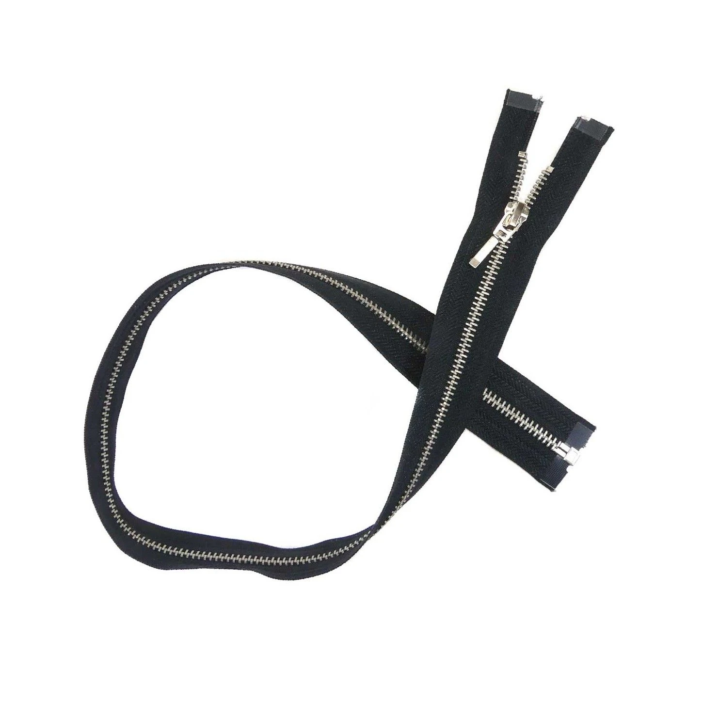 Cremallera Negra Diente Plata Nº5 70cm Con Separador 4 Cremallera Negra Diente Plata Nº5 70cm Con Separador - Imagen 2