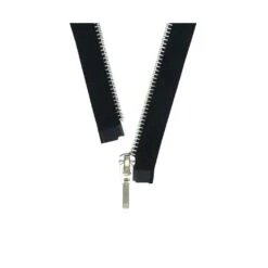 Cremallera Negra Diente Plata Nº5 80cm Con Separador -Merceria Botton cremallera negra diente plata n5 80cm con separador 2