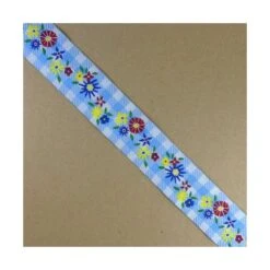 Cubrecosturas De Cuadros Vichy Con Cenefa Flores 32mm. Varios Colores