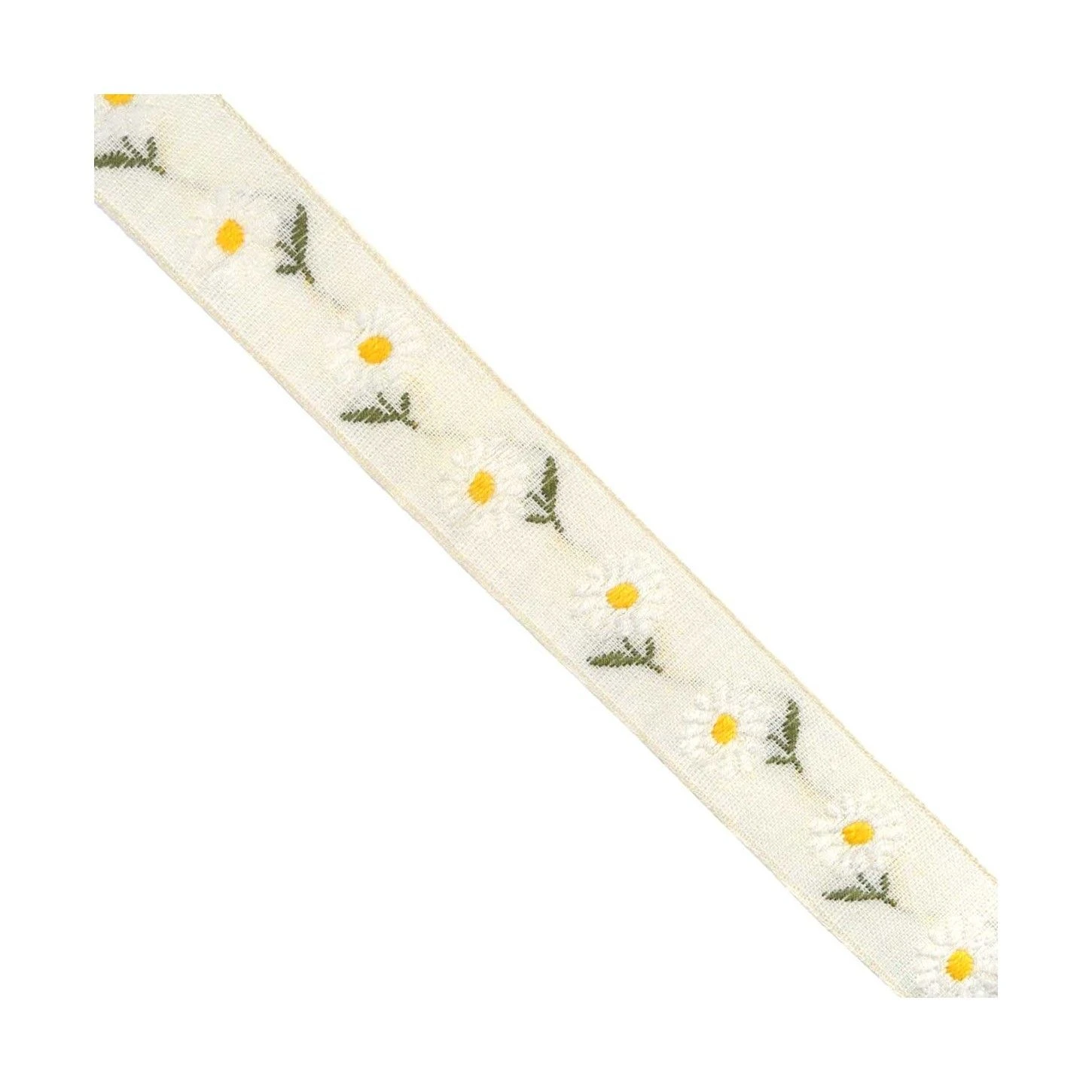 Cubrecosturas Estampado Margaritas Crudo 28mm 3 Cubrecosturas Estampado Margaritas Crudo 28mm