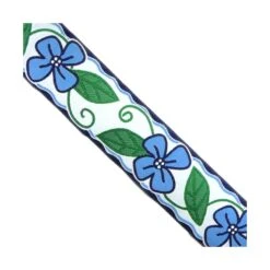 Cubrecosturas Flores Grandes Azul 5cm