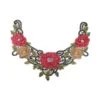 Cuello Bordado Guipur Flores Rojo Y Beig -Merceria Botton cuello bordado guipur flores rojo y beig