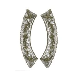 Cuello Bordado Oro Viejo. Rosas