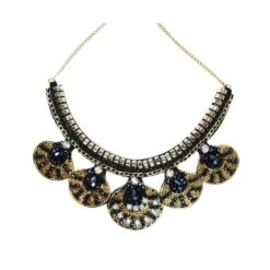 Cuello Collar 5 óvalos Con Tupis, Strass Y Cadena