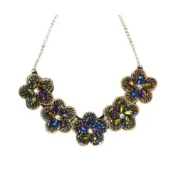 Cuello Collar Con Tupis Y Cadena 5 Flores