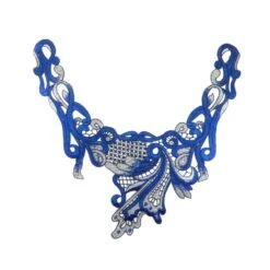 Cuello De Guipur Azulón Y Gris