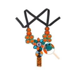 Cuello étnico Con Rocalla Y Apliques De Colores. 18,5x29cm