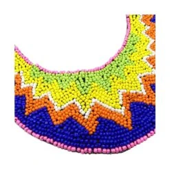 Cuello étnico De Rocalla Multicolor Y Cinta. 27x17cm -Merceria Botton cuello etnico de rocalla multicolor y cinta 27x17cm2 1
