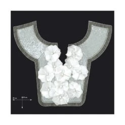 Cuello Organza Con Lentejuela Y Flores Blanco