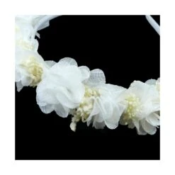 Diadema Con Flores De Tul Y Paniculata. Blanco -Merceria Botton diadema con flores de tul y paniculata blanco2 2