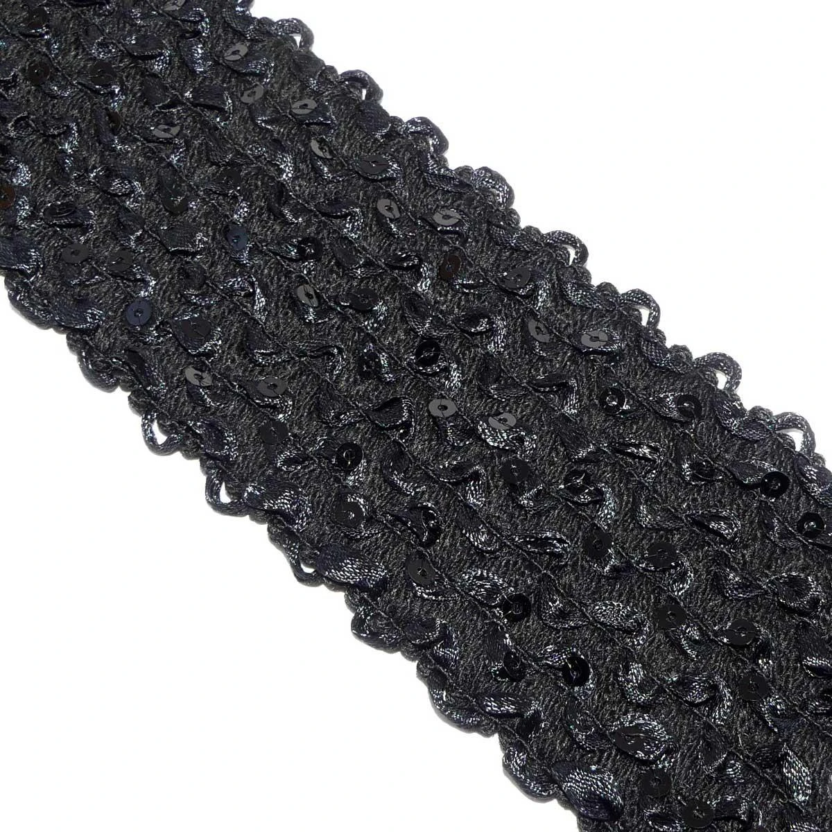 Elástico Bordado Con Lentejuela 6cm. Negro 4 Elástico Bordado Con Lentejuela 6cm. Negro - Imagen 2
