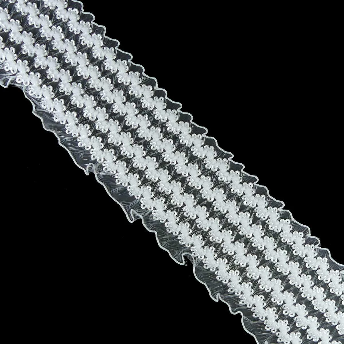 Elástico Plisado Bordado 5,5cm 3 Elástico Plisado Bordado 5,5cm