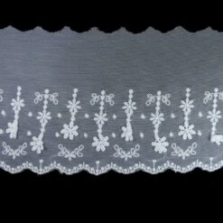 Encaje Bordado Flores Relieve 12cm. Varios Colores