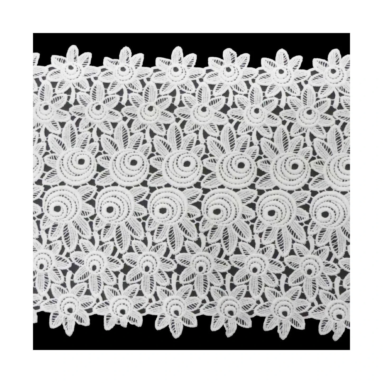 Encaje Guipur Blanco Floral 40cm 3 Encaje Guipur Blanco Floral 40cm