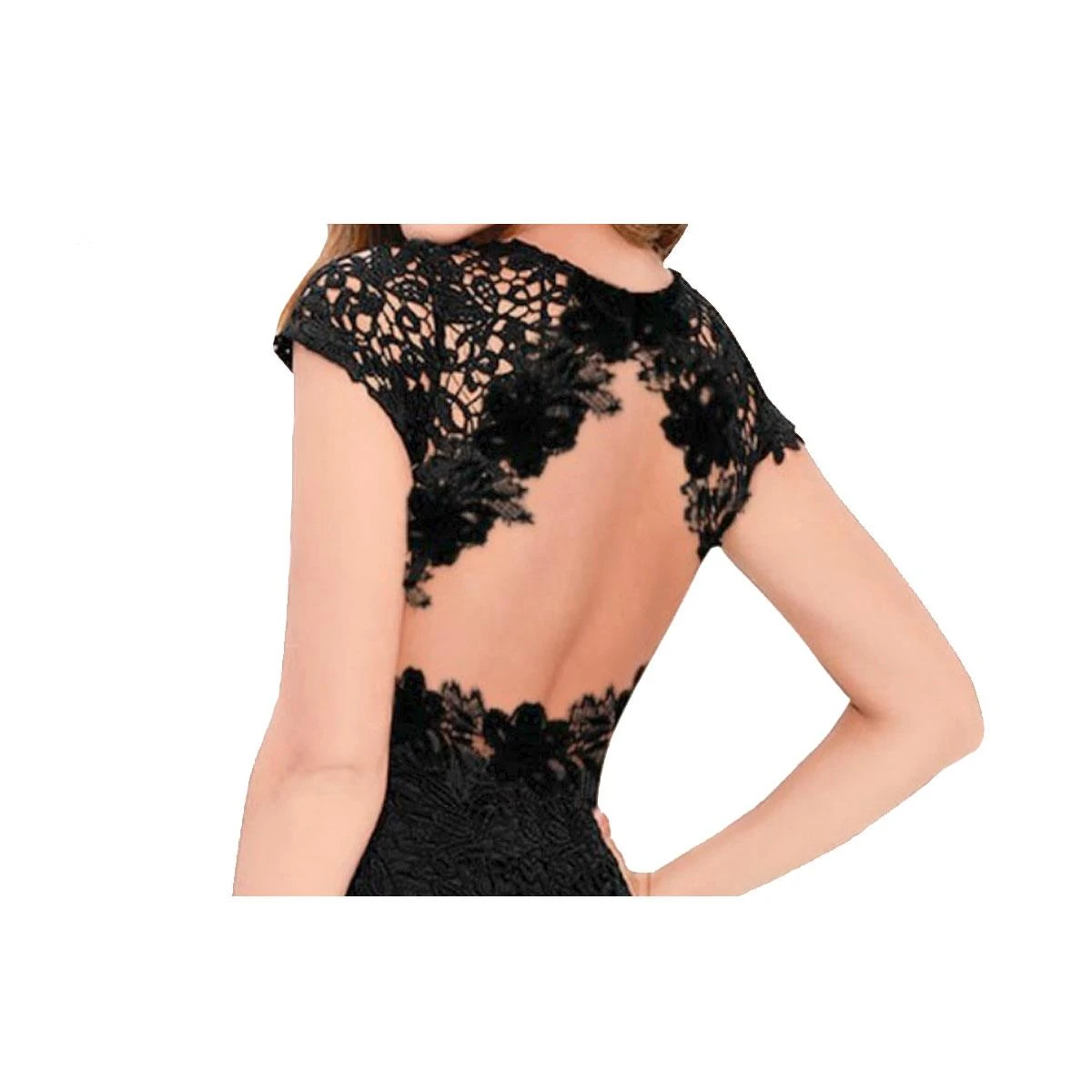 Encaje Guipur Negro De Flores Con Perlas 9,5cm 7 Encaje Guipur Negro De Flores Con Perlas 9,5cm - Imagen 5