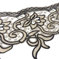 Encaje Guipur Negro Y Dorado De Flores 5 Encaje Guipur Negro Y Dorado De Flores -Merceria Botton encaje guipur negro y dorado de flores 1