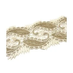 Encaje Guipur Oro Y Crudo 9cm. Cachemir 5 Encaje Guipur Oro Y Crudo 9cm. Cachemir -Merceria Botton encaje guipur oro y crudo 9cm cachemir 1