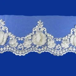 Encaje Metalizado Con Perlas Y Stras 9,5cm