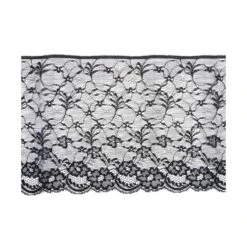 Encaje Negro De Nylón Conjunto Floral 15cm