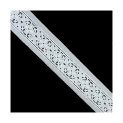 Entredós Algodón Blanco Cenefa Flor 25mm