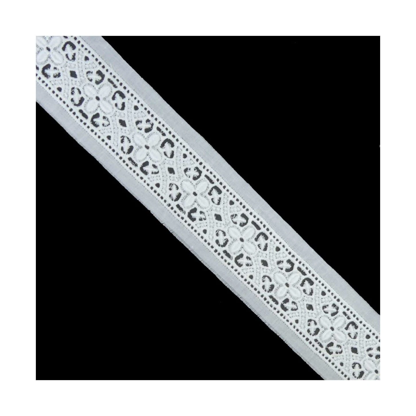 Entredós Algodón Blanco Cenefa Flor 25mm 3 Entredós Algodón Blanco Cenefa Flor 25mm