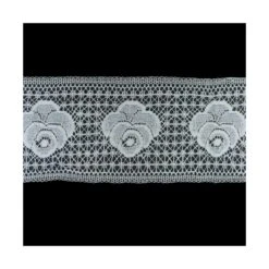 Entredós Bolillo Blanco Diseño Rosas 8cm