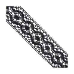 Entredós Bolillo Negro Ondas Y óvalos 55mm