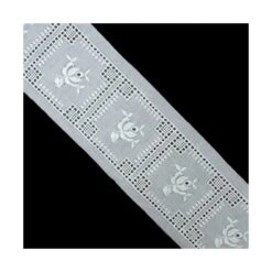 Entredós Bordado Batista Blanco 55mm. Cuadro