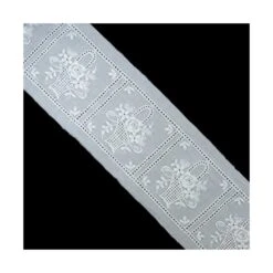 Entredós Bordado Blanco 5cm. Cesta Flores