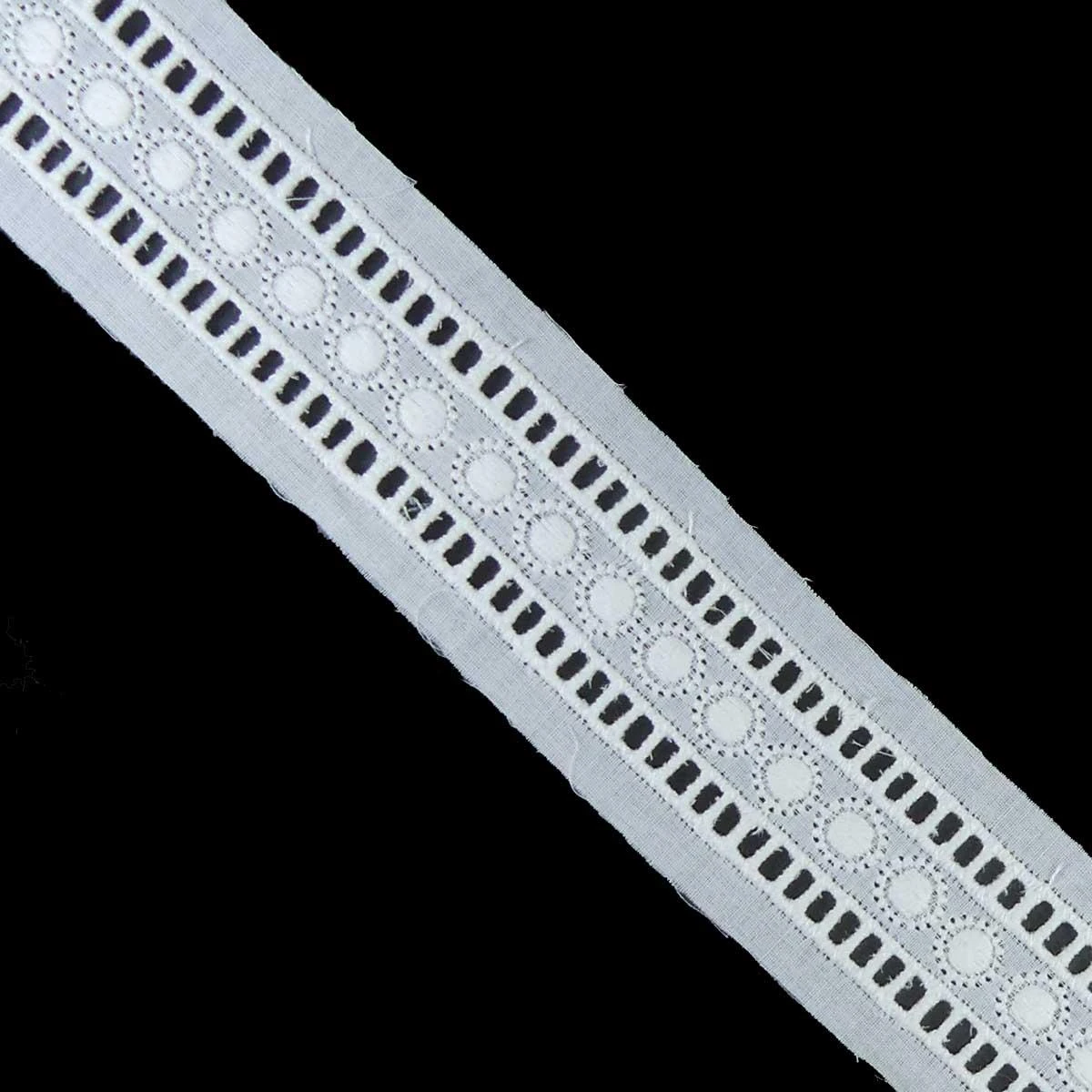 Entredós Bordado Blanco Círculos 3cm. Conjunto 21 3 Entredós Bordado Blanco Círculos 3cm. Conjunto 21