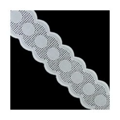 Entredós Bordado Blanco Círculos 55mm