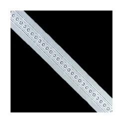 Entredós Bordado Blanco Cuadros 1,6cm. Conjunto 20