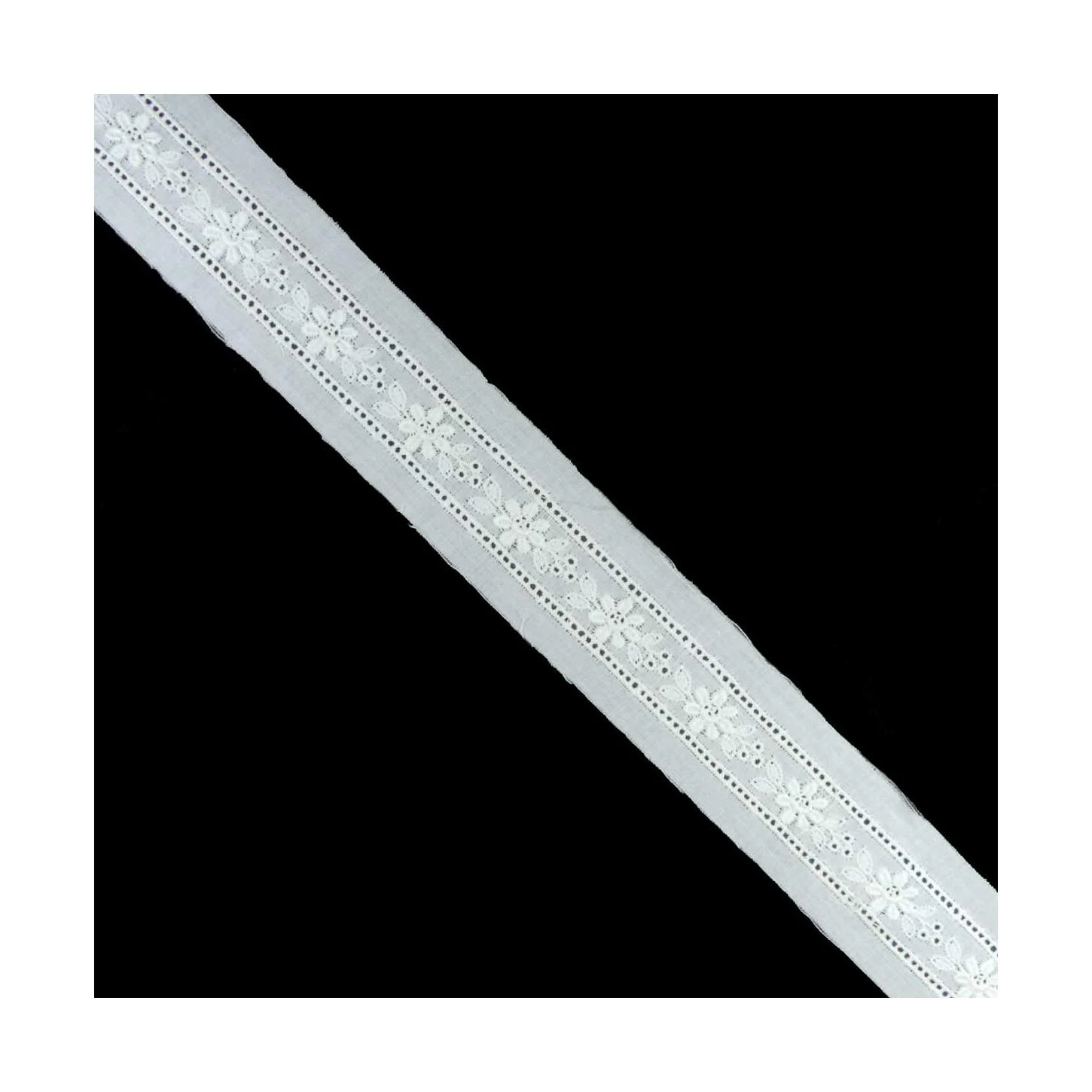 Entredós Bordado Blanco Floral 2cm. Conjunto 45 3 Entredós Bordado Blanco Floral 2cm. Conjunto 45