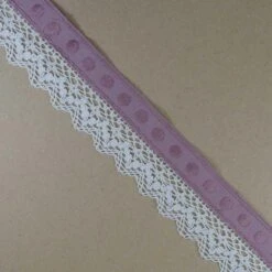 Entredós Bordado Color Con Bolillo Crudo 4cm