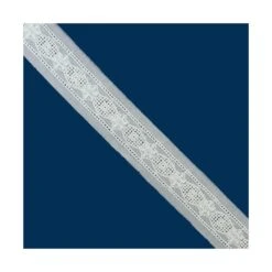 Entredós Bordado Crudo Cenefa Floral 2cm