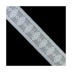 Entredós Bordado Margaritas Blanco 35mm. Conjunto 36