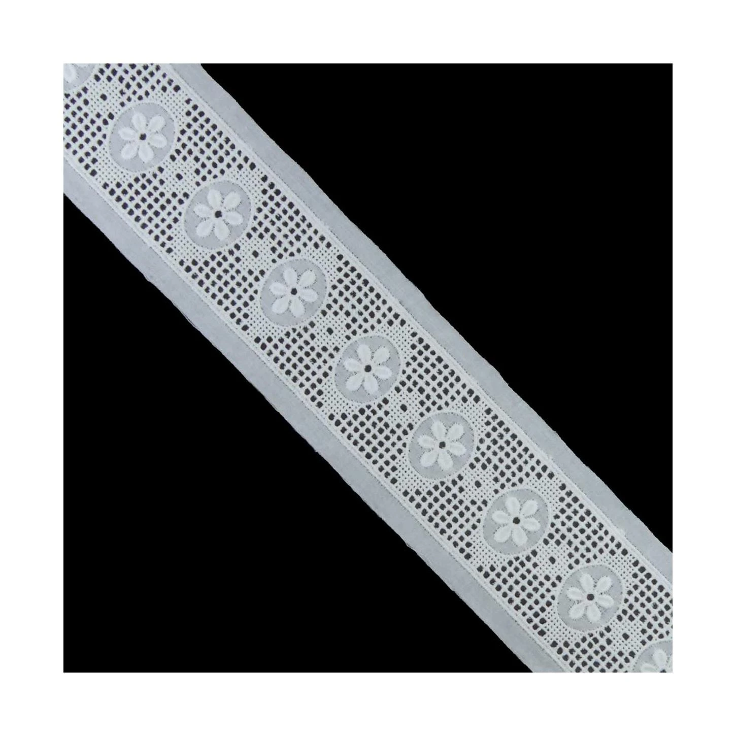 Entredós Bordado Margaritas Blanco 35mm. Conjunto 36 3 Entredós Bordado Margaritas Blanco 35mm. Conjunto 36