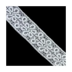 Entredós De Bolillo Inglés Blanco 5cm. Flor Geométrica