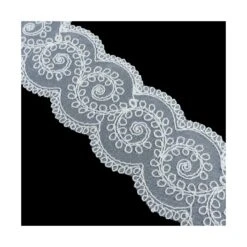 Entredós De Gasa Bordado Blanco Roto 45mm. Espirales -Merceria Botton entredos de gasa bordado blanco roto 45mm espirales 1