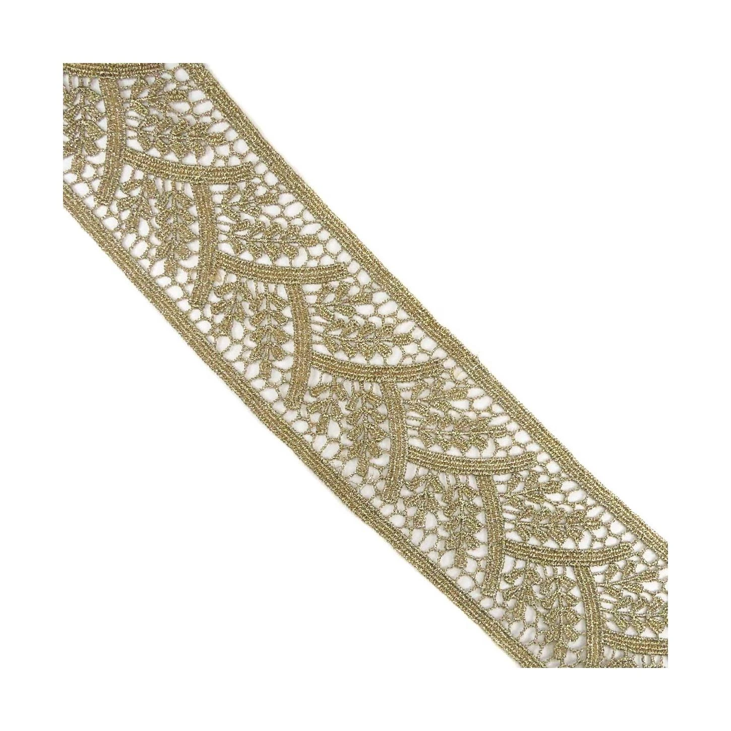 Entredós De Guipur Con Ramas 5,5cm. Oro Fuerte 3 Entredós De Guipur Con Ramas 5,5cm. Oro Fuerte